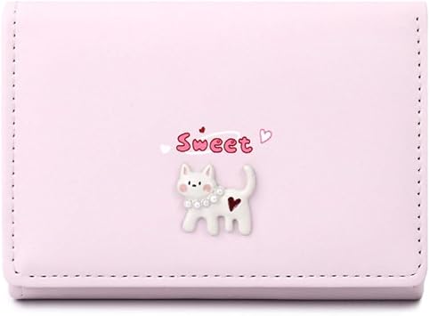 Womens Wallet, Coin Purse, Cute, Mini Wallet, Popular, Card Case, Compact, Coin Case, Simple, Leather, Lightweight, Thin, Key Storage, Stylish, Bifold, Easy to Use, Present, Pink