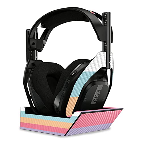 Image of MightySkins Carbon Fiber Skin Compatible with Astro A50 Wireless Headphones + Base Station (Gen 4) - Peaches and Cream | Protective, Durable Textured Carbon Fiber Finish | Easy to Apply
