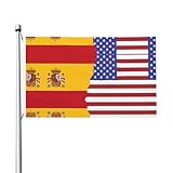 Bandera nacional impresa de lujo de la bandera de España americana, resistente al desgarro, impermeable, no destiñe para todo tipo de clima, 3 x 5 pies