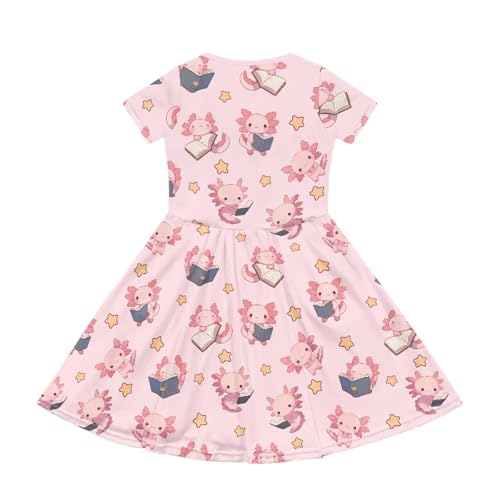 Image of Short Sleeve Dress for Girls with Pockets Cute Toddler Girl Clothes Summer 2-12
