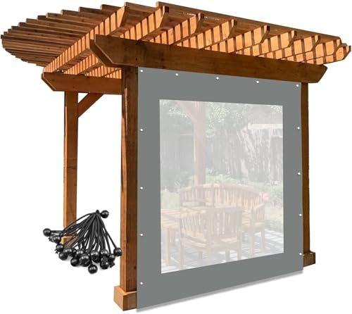 Outdoor Clear Tarp Curtain, with Eyelets PVC Heavy Duty Waterproof