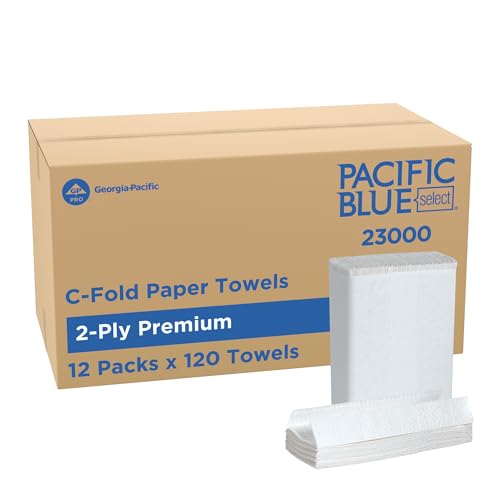 Pacific Blue Select by Georgia-Pacific PRO C-Fold Premium 2-Ply Paper Towels White 3.6 Folded Width 120 Towels Per Pack 12 Packs Per Case 23000
