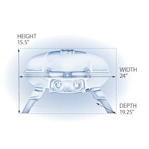 Napoleon travelq 285 portable propane gas grill blue 2 burners for tailgating camping and small outdoor spaces  urban country home decor