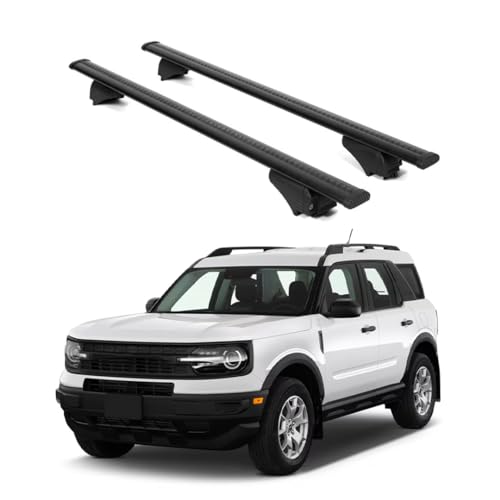 ERKUL Roof Rack Cross Bars for Ford Bronco Sport 2021-2026 | Aluminum Crossbars with Anti Theft Lock for Rooftop | Compatible with Raised Rails - Black