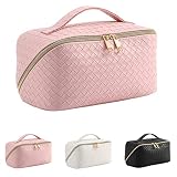 IVARONAL Large Capacity Travel Cosmetic Bags for Women Checkered Makeup Bag Travel Makeup Organizer