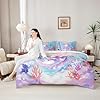 Erosebridal 7 Pieces Teen Girl Axolotl Bedding Set Twin Size - Kids Cute Axolotl Comforter Set with Sheets Cartoon Ocean Sealife Bed in A Bag with Flat Fitted Sheets Kawaii Salamander Bed Sets #3