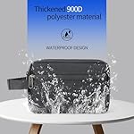 XQXA Toiletry Bag for Men, Hanging Dopp Kit Water Resistant Travel makeup Bag for women, Mens Travel Bag Shaving Bag for Toiletries Accessories (Black) - Image 4