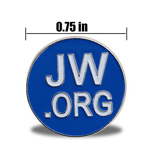 Jehovah Witness - 3/4" Round Blue Lapel Pin - Jw.org Neck Tie Hat Tack Clip Women Or Men Suits (5 Pcs In Package) (Silver-Plated) #TOP6