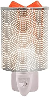 Plug in Oil Burner in Silver Metal,Electric Wax Melts Burner or Wax Melts & Scented Oils, Fragrance Lamp with Spare Bulb For Home Office Bedroom Gifts& Decor