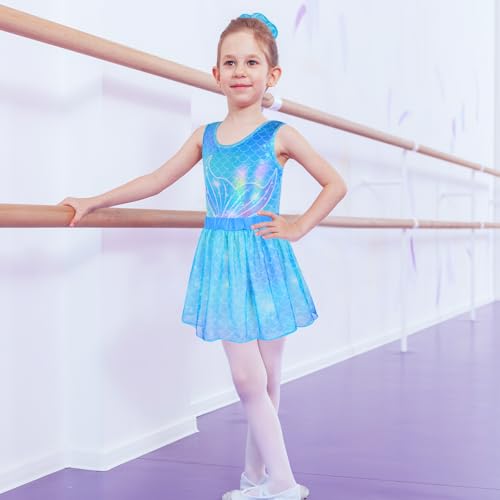 Sylfairy Girls Ballet Leotards with Removable Skirt Ballet Dance Dress Gymnastic Leotards for 3-10Years3