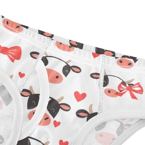 Wusikd Cute Cow Boys' Underwear Cotton Faces Hearts Boys Briefs Soft Toddler Underwear 2T4