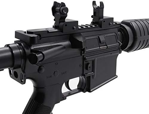 Miniatura 3 de SOUFORCE Miras de hierro delanteras y traseras abatibles, juego de miras de respaldo para rieles Picatinny y Weaver, color negro