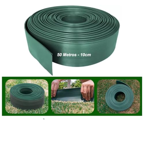 Separador Grama Limitador Jardim Borda 10cm X 50m Nacional Cor Verde-escuro