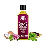 Ayumi Repair Hair Oil | Hair Oil for Dry Damaged Hair Treatment | Coconut Oil for Itchy Scalp Treatment | Rosemary oil for Hair Growth & Frizz Ease | Castor oil for Brittle Hair Care |150ml