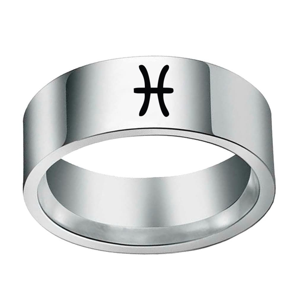 Unisex 12 Zodiac Sign Statement Ring