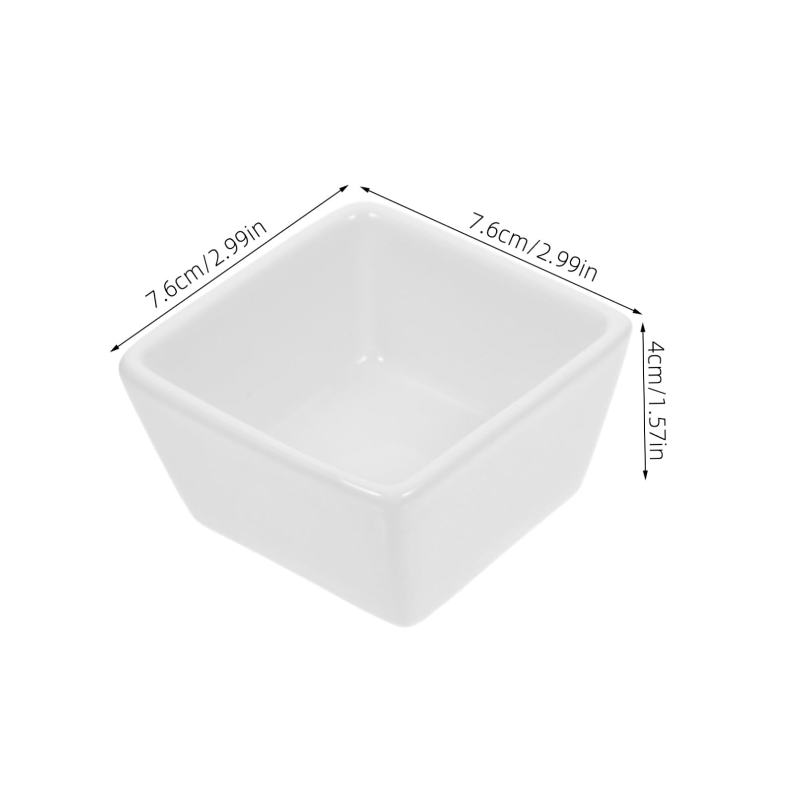 BRIGHTFUFU 2pcs Square Sugar Bowl Condiment Dish Dipping Sauce Cups Charcuterie Bowls Sugar Bag Holder Sweetener Packet Holder Sugar Holders Candy Container Household Plates White Ceramics