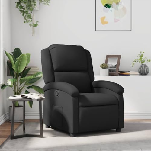 Sillón Reclinable Cuero Negro miniatura 2