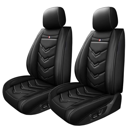 Car Seat Covers for Ford Transit 2015-2024, Waterproof Durable & Compatible Airbag, Premium Leather Seat Protector(2 Seats Standard,Black)