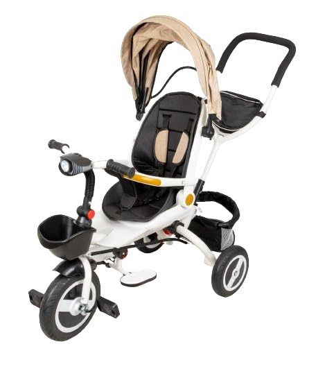 Triciclo Bebé Toral Beig 2 en 1 Evolutivo con Capota y Barra Desmontable 6 m +