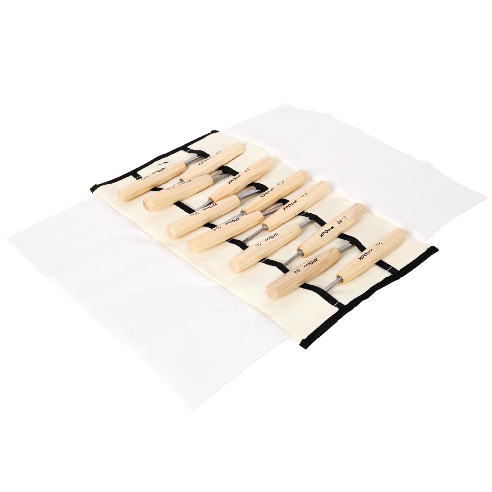 Set di strumenti per intaglio del legno, 12 pezzi, kit professionale per intaglio del legno con scalpello in acciaio 60CRV, manici in salice e borsa di tela, per principianti fai da te