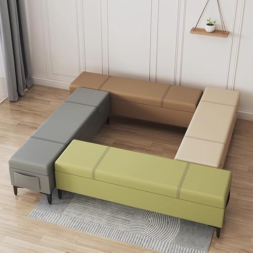 Banc ottoman de rangement grand espace avec coussin d'assise - 8