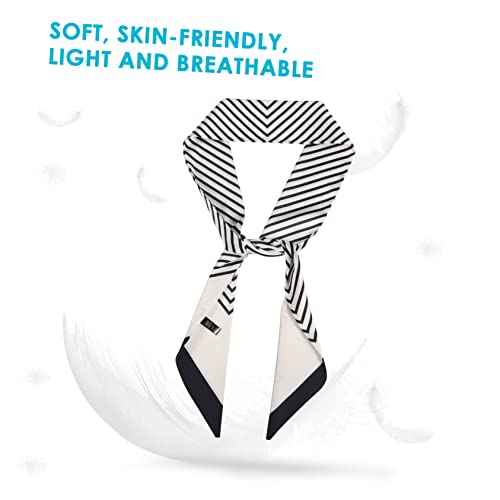 PartyKindom 1pc Stylish Silk Hair Scarf Decorative Neck Scarf for Women All- Accessory for Clothing Lightweight Simulated Silk Design for Various Occasions and Hair Styles3