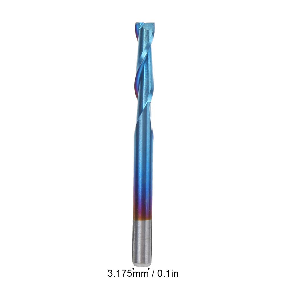 Fdit 10 PC 2 PC 2 Pcotrine Carbide Cutter Nanocotrix Beeps 3.175 Mm for PCB CNC