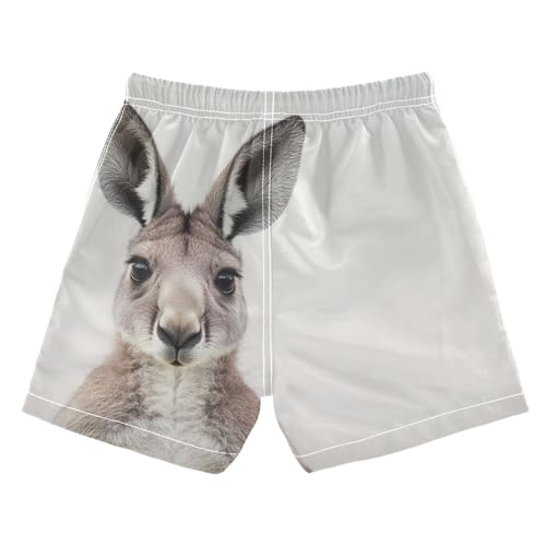 Boys Quick Dry Swim Trunks with Pockets Lovely Kangaroo Animal Beach Shorts for Kids, Toddler Swimsuit Boy2