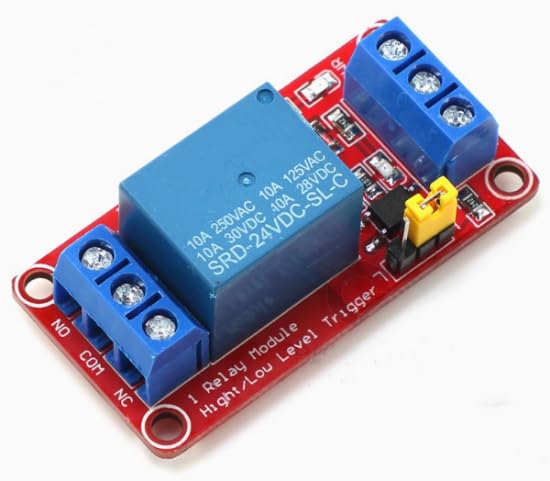 Relay Module with high and Low Level Trigger Development Board, optocoupler Isolation [(1 Channel 24V red Board)(5Pcs)]