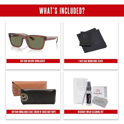 Image of Ray-Ban RB4396 Warren Rectangular Sunglasses for Men for Women +BUNDLE with ACCESSORY EYEWEAR KIT