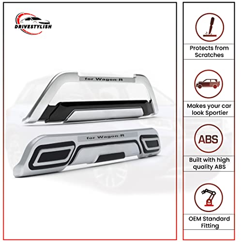 Image of Acrylonitrile Butadiene Styrene (ABS) Front & Rear Bumper Protector Guard for Maruti Suzuki Wagon R