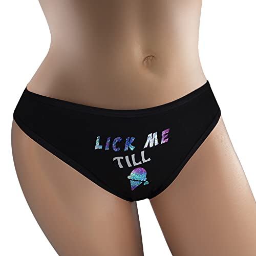 Ebsem Ice Cream Sexy Hipster Bikini Women's Funny Underwear Panties Briefs Lingerie Novelty Design Panties (Small, Black) #TOP1