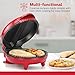 Holstein Housewares Stainless Steel 2 Section Omelet & Frittata Maker, Non Stick Coating, Easy To Clean, Indicator Lights, Compact Storage, Prepare Versatile Recipes in Minutes. 2 Portions, Red