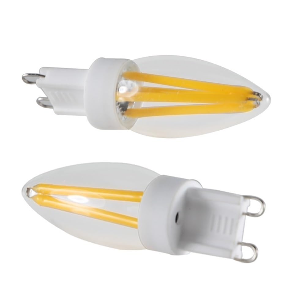 Fengyan Casa Lampadine, Confezione da 5, Lampada a filamento LED COB a lume di Candela AC220V G9 2W 320Lm Lampadina dimmerabile con Guscio di Vetro Domestico Lampada(White 220V)