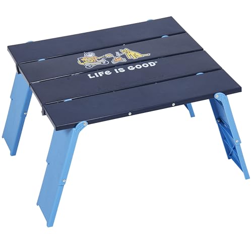 Life is Good Family Portable Outdoor Folding Table with Adjustable Height and Carry Bag for Beach, Camping, 30lb Weight Capacity, 22