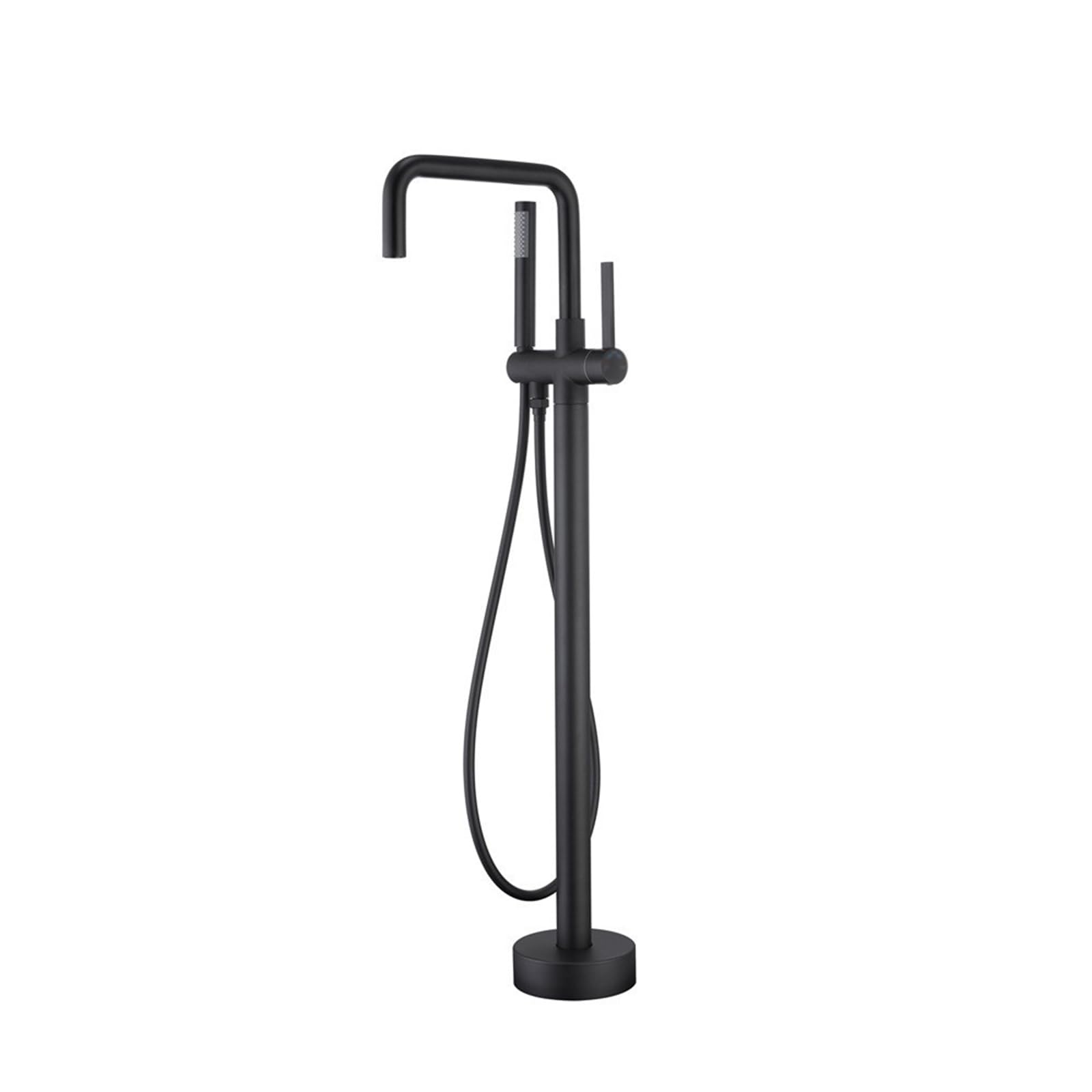 HADECOLL Freestanding Bathtub Faucet 2 Functions 360° Swivel Brass Shower Set Freestanding Bath Shower Mixer Tap, Brushed Gold,Black