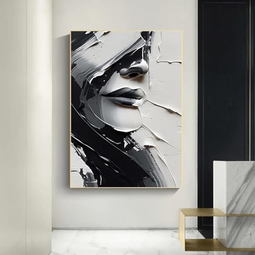 Décoration de salon moderne avec toile visage abstrait - 2