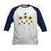 CafePress Sunflower Garden Bird Baseball Jersey Kids Cotton Baseball Jersey, 3/4 Raglan Sleeve Shirt Navy/White