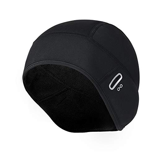 Inchant Bonnet sous Casque, Calotte de Cyclisme Bonnet avec Couvre Oreilles et Trou Lunettes, Bonnet de Sports d'hiver pour Les Sports de Plein air - Noir Cover