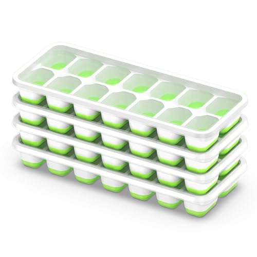 Comparison: Best Ice Cube Tray 10 ChefAide Ice Cube Tray with Lid, 4 Packs 56 Cubes Durable Stackable Ice Cube Trays for Freezer with Removable Lids, Easy-Release Plastic & Silicone Ice Tray for Cocktail, Coffee