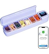 Weekly Smart Pill Organizer with APP, Portable Daily Pill Box 7 Day with Sound Alarm and Light Re...