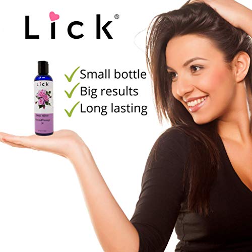 Rose Water Flavored Massage Oil For Couples – Edible Massaging Lotion With Vitamin E And Sweet Almond And Coconut Oil Is Non Sticky And Gentle On Skin – Natural, Relaxing And Vegan (4 Oz) #TOP4