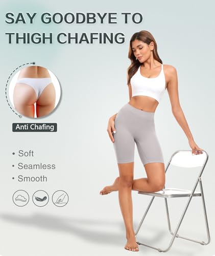 Okimay Anti Chafing 6 Pack Slip Shorts for Women Under Dress Seamlessly Smooth Boyshorts Panties 