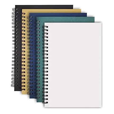 4 Pcs A5 Spiral Notebook Striped Notebook,100GSM,100 Pages,Ideal as Bullet Journal, Sketchbook,Diary, Notebook (Plain) Cover