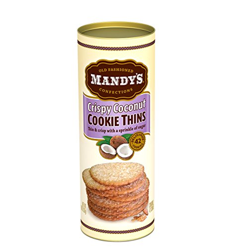 Mandy's Cookie Thins, Crispy Coconut Flavor, 4.6 Oz, Pack of