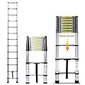 Telescoping Ladder 12.5FT Aluminum, Heavy Duty Collapsible Extension ladders, Portable Lightweight Compact Folding Ladder for Home Outdoor DIY RV Attic