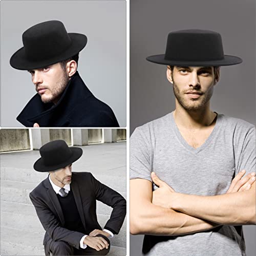 Sombrero Fedora Clásico Negro Unisex Talla Ajustable miniatura 5
