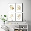 Floral Human Anatomy Medical Poster And Prints Medical Student Gift Medicine Nordic Wall Art Canvas Painting Doctor Office Decor-40x60cmx4Pcs/Kein Rahmen