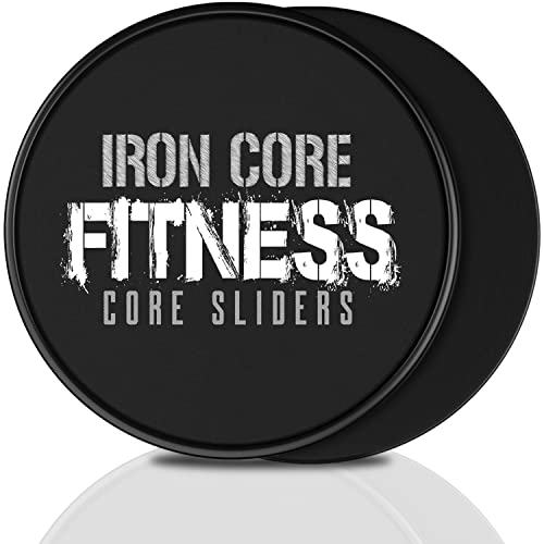 Iron Core Fitness 2 x Dual Sided Gliding Discs Core Sliders Ultimate Core Ab Fitness Trainer. Gym, Home Abdominal & Total Body Workout Equipment for use on All Surfaces.