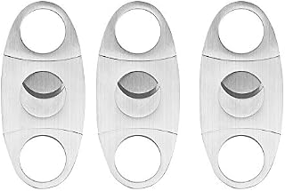 Cigar Cutter, URBEST 3 Pieces Premium Stainless Steel Silver Guillotine Double Sharpening Blade